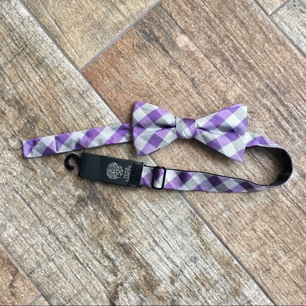 NWT Vince Camuto Purple and Gray Bow tie
